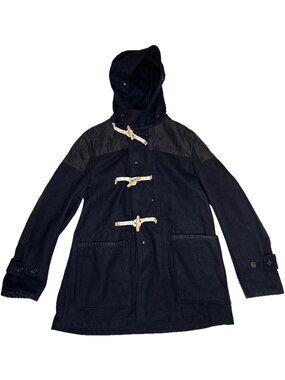 Engineered Garments Men’s Duffle Coat Wool Navy Blue Small Made In USA